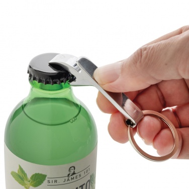 Logo trade promotional items picture of: RCS recycled zinc alloy bottle opener keychain